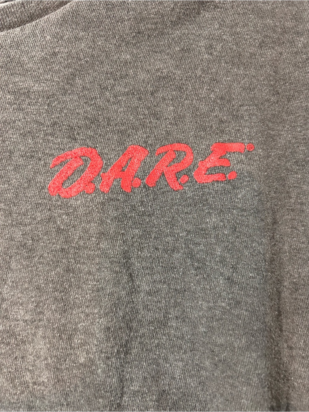 Gray D.A.R.E. Short Sleeve Tee with Pink Logo